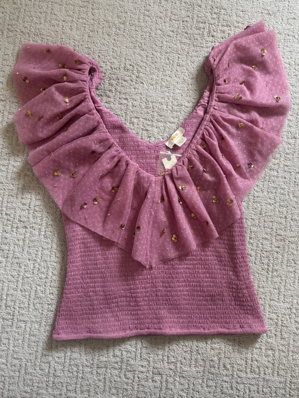 Maeve by Anthropologie  V-Neck Women's Top in Dusty Rose. Medium. New with tags